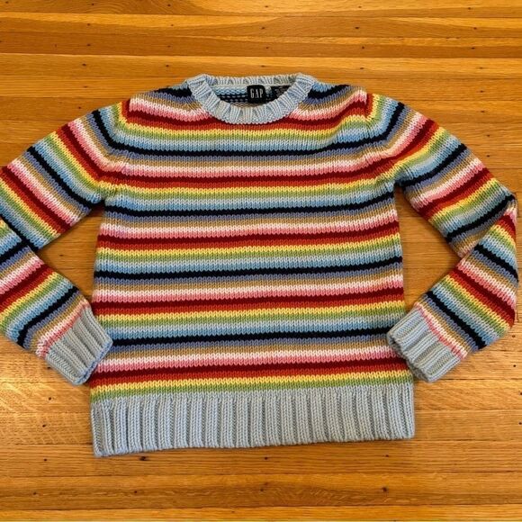 Gap Kids Vintage Rainbow Stripe Knit Sweater - Picture 1 of 5